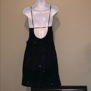 Express open back Black Velvet and Sequin Dress S